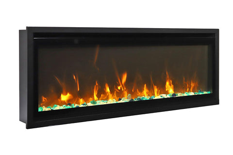 Image of Amantii Symmetry 50 inch Xtra Slim Fully Recessed Wall Mount Linear Electric Fireplace SYM-50-XTRASLIM SYM-SLIM-50