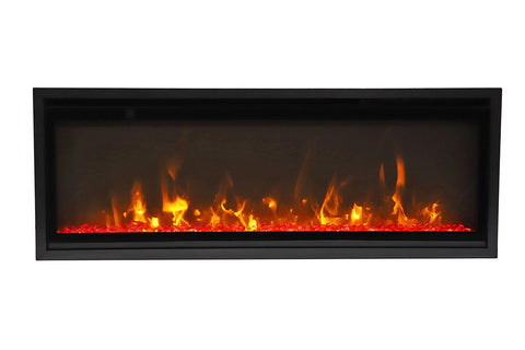 Image of Amantii Symmetry 42 inch Xtra Slim Fully Recessed Wall Mount Linear Electric Fireplace - SYM-SLIM-42 SYM-42-XTRASLIM