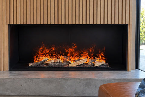Image of Aquafire Hand-Painted Faux Wood Molded Log Set with Ember Bed for Aquafire Water Vapor Fireplace