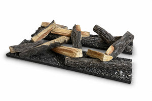 Aquafire Hand-Painted Faux Wood Molded Log Set with Ember Bed for Aquafire Water Vapor Fireplace