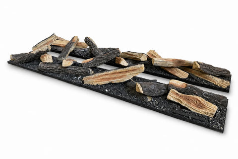 Image of Aquafire Hand-Painted Faux Wood Molded Log Set with Ember Bed for Aquafire Water Vapor Fireplace