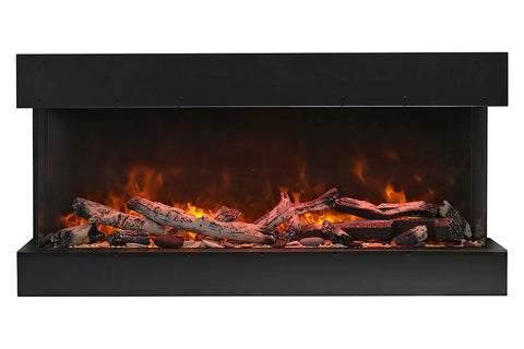 Image of Amantii Panorama Tru View 60 inch 3-Sided Built-in Indoor Outdoor Electric Fireplace with Heater | 60-TRU-VIEW-XL