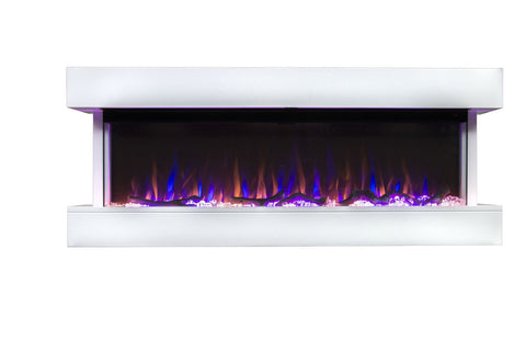 Image of Touchstone Chesmont Smart 50 inch Wall Mount 3-sided Electric Fireplace White | 80033