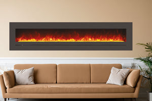 Sierra Flame 96 inch Wall Mount Linear Electric Fireplace - Heater - Electric Fireplaces Depot