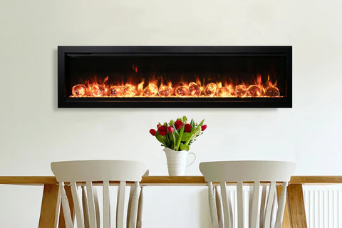 Image of Amantii Symmetry Bespoke Wall Mount Recessed Linear Indoor Outdoor Electric Fireplace