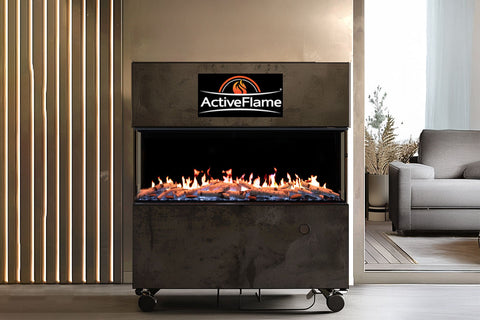 Image of ActiveFlame HD FlameTec PRO 55 inch LCD Virtual Smart Multi-Side View Built-In Electric Fireplace EF10192
