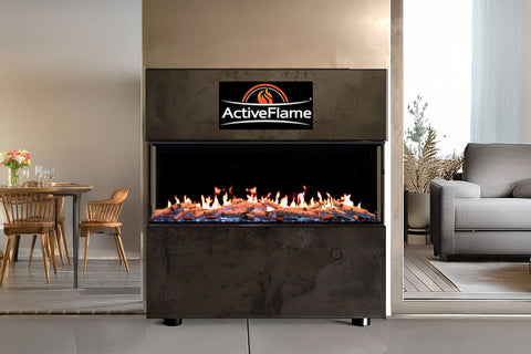 Image of ActiveFlame HD FlameTec PRO 55 inch LCD Virtual Smart Multi-Side View Built-In Electric Fireplace EF10192