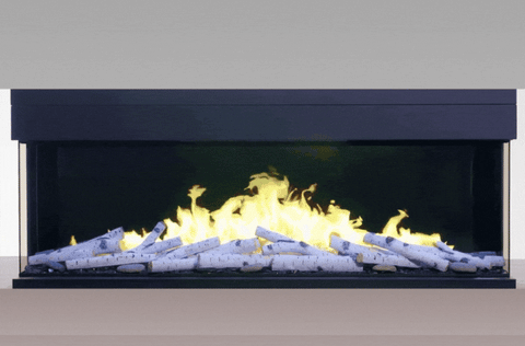 Image of ActiveFlame HD FlameTec PRO 55 inch LCD Virtual Smart Multi-Side View Built-In Electric Fireplace EF10192 Flames