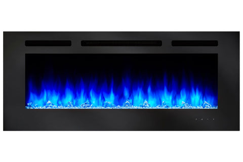 Returned Hearth & Home SimpliFire Allusion 40 Inch Wall Mount Recessed Linear Electric Fireplace Insert | SF-ALL40-BK-OB