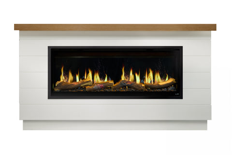 Image of SimpliFire Boyd 78 inch Modern Farmhouse Mantel Package with Allusion Edge Electric Fireplace