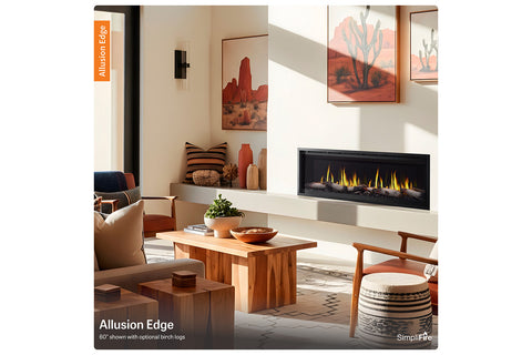 Image of SimpliFire Allusion Edge Smart Virtual Digital Electric Fireplace Birch Media