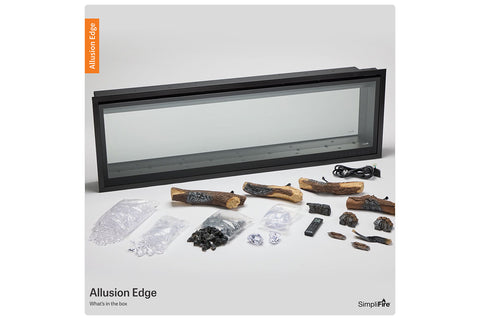 Image of SimpliFire Allusion Edge Smart Virtual Digital Electric Fireplace included