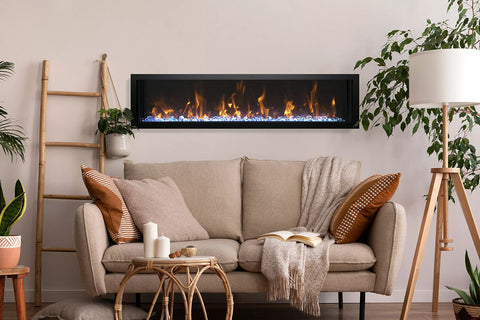 Image of Amantii Panorama 88 inch Slim Built-in Indoor & Outdoor Electric Fireplace - Heater - BI-88-SLIM-OD - 
