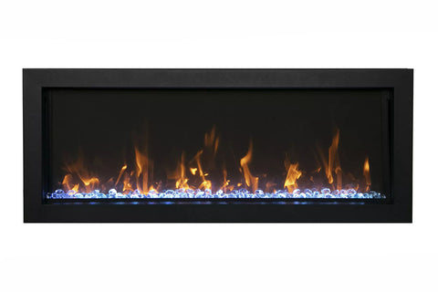 Image of Amantii Panorama 50-in Extra Slim Built-in Indoor Outdoor Electric Fireplace - Heater - BI-50XTRASLIM