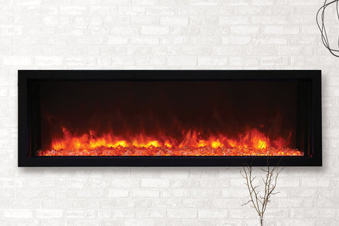 Image of Amantii Panorama 50-in Extra Slim Built-in Indoor & Outdoor Electric Fireplace - Heater - BI-50XTRASLIM - Electric Fireplaces Depot