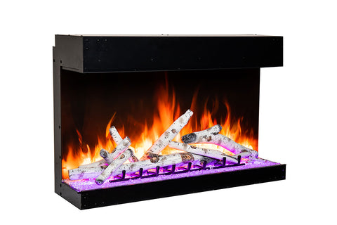 Image of Amantii Tru View Bespoke 45-inch 3-Sided View Built In Indoor Outdoor Smart Electric Fireplace -TRV-45-BESPOKE