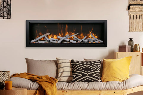 Image of Amantii Symmetry Bespoke Wall Mount Recessed Linear Indoor Outdoor Electric Fireplace