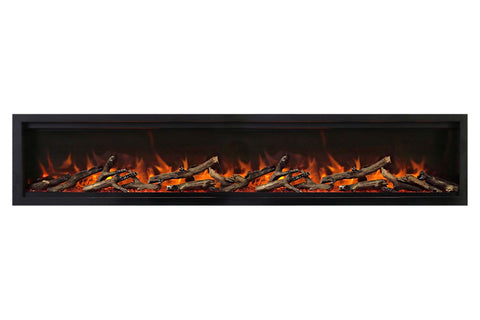 Image of Amantii Symmetry Lumina 74 inch Built In Fully Recessed Wall Mount Indoor Outdoor Smart Electric Fireplace | SYM-74-LUMINA