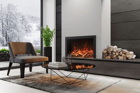 Image of Amantii Traditional Bespoke 48 Inch Built-In Indoor Outdoor Smart Electric Firebox Insert TRD-48-BESPOKE