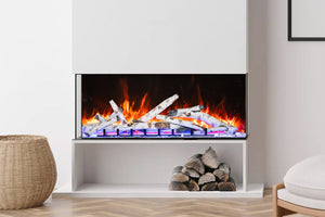 Amantii Tru View Bespoke 55-inch 3-Sided View Built In Indoor Outdoor Smart Electric Fireplace -TRV-55-BESPOKE