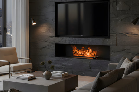 Image of Aquafire Litei Built-In Water Vapor Electric Fireplace - Water Mist Electric Fireplace - AWL