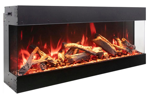 Image of Amantii Tru View Bespoke  3-Sided View Built In Indoor Outdoor Smart Electric Fireplace 