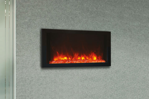 Image of Returned Amantii Panorama 30-in Extra Slim Built-in Indoor Outdoor Electric Fireplace - Heater - BI-30XTRASLIM