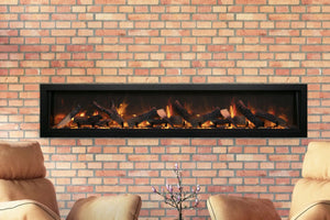 Amantii Panorama 88 inch Deep Built-in Indoor & Outdoor Electric Fireplace – Heater – BI-88-DEEP-OD – Electric Fireplaces Depot