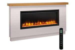 SimpliFire Boyd 78'' Modern Farmhouse Electric Fireplace Mantel Package