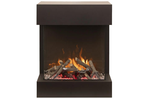 Image of Amantii Wall Mount Freestanding Cube Lumina 3-Sided View Indoor Outdoor Electric Fireplace | CUBE-2025WM-LUMINA