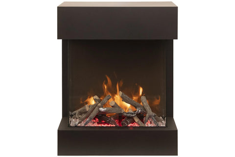 Image of Amantii Wall Mount Freestanding Cube Lumina 3-Sided View Indoor Outdoor Electric Fireplace | CUBE-2025WM-LUMINA