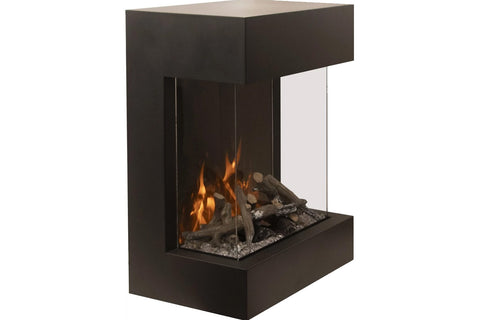 Image of Amantii Wall Mount Freestanding Cube Lumina 3-Sided View Indoor Outdoor Electric Fireplace | CUBE-2025WM-LUMINA