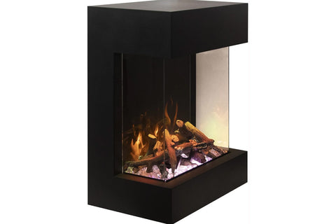 Image of Amantii Wall Mount Freestanding Cube Lumina 3-Sided View Indoor Outdoor Electric Fireplace | CUBE-2025WM-LUMINA