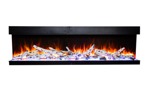 Image of Amantii Tru View Bespoke 75-inch 3-Sided Built In Indoor/Outdoor Electric Fireplace