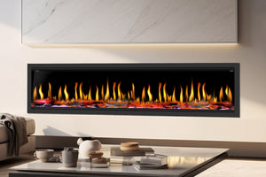 Dynasty Tempo 76 inch Virtual Linear Recessed Electric Fireplace DY-FVX76