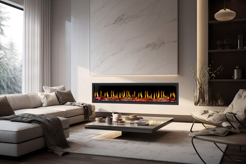 Image of Dynasty Tempo 76 inch Virtual Linear Recessed Electric Fireplace DY-FVX76