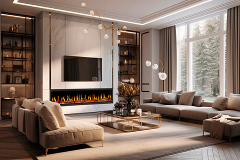 Image of Dynasty Tempo Virtual Linear Recessed Electric Fireplace