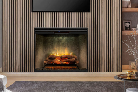 Image of Dimplex Revillusion Portrait 36 inch Built In Electric Fireplace Weathered Concrete - Firebox - Heater - RBF36PWC - Electric Fireplaces Depot