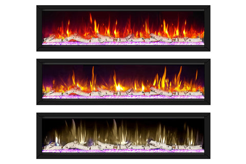 Image of Dynasty Allegro  Smart Linear Recessed Built in Electric Fireplace Flame Colors