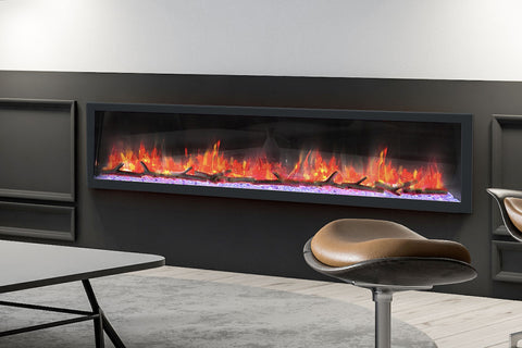 Image of Dynasty Cascade 82 Inch Recessed Linear Electric Fireplace | DY-BTX82 | Electric Fireplaces Depot