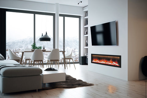 Image of Dynasty Allegro 68 inch Smart Linear Recessed Built in Electric Fireplace | DY-BFM68 | WiFi Dynasty Fireplaces