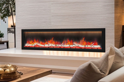 Image of Dynasty Allegro 76 inch Smart Linear Recessed Built in Electric Fireplace | DY-BFM76 | WiFi Dynasty Fireplaces