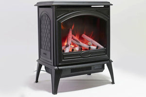 Sierra Flame 23-inch Cast Iron Freestanding Electric Stove - Electric Fireplace Heater - Logs Set - Electric Fireplaces Depot