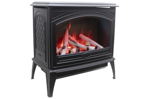 Sierra Flame 28-inch Cast Iron Freestanding Electric Stove - Electric Fireplace Heater - Logs Set - Electric Fireplaces Depot