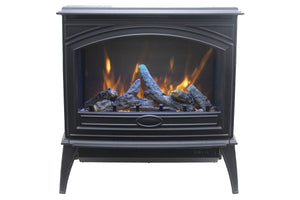 Sierra Flame 28-inch Cast Iron Freestanding Electric Stove - Electric Fireplace Heater - Birch Logs Set 