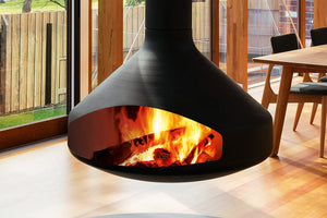 Focus Ergofocus Holographic Suspended Electric Fireplace in Black FCS-FP-ERGO-HOLO-BLK