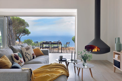 Image of Focus Ergofocus Holographic Suspended Electric Fireplace in Black FCS-FP-ERGO-HOLO-BLK