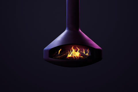 Image of Focus Ergofocus Holographic Suspended Electric Fireplace in Black FCS-FP-ERGO-HOLO-BLK
