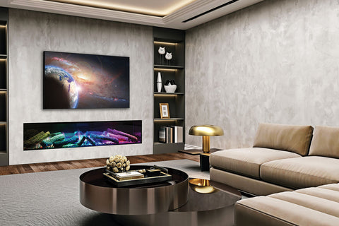 Image of European Home Evonicfires 72 Inch Avesta Halo Series Built-In Linear Electric Fireplace - EV-FP-Halo-AVESTA