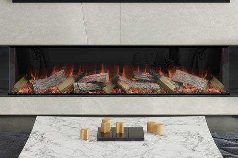 Image of European Home Evonicfires 72 Inch Avesta Halo Series Built-In 3-sided Electric Fireplace - EV-FP-Halo-AVESTA